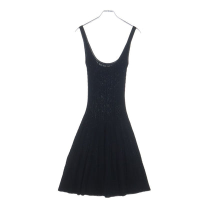 Prada Sleeveless Knit Dress Bisco Calf Yon Polyester Black