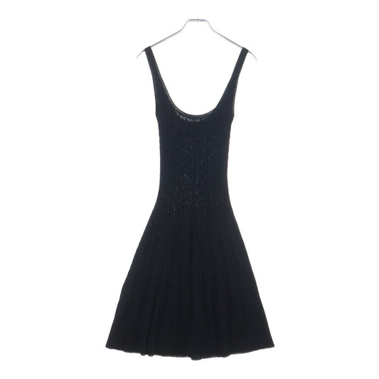 Prada Sleeveless Knit Dress Bisco Calf Yon Polyester Black