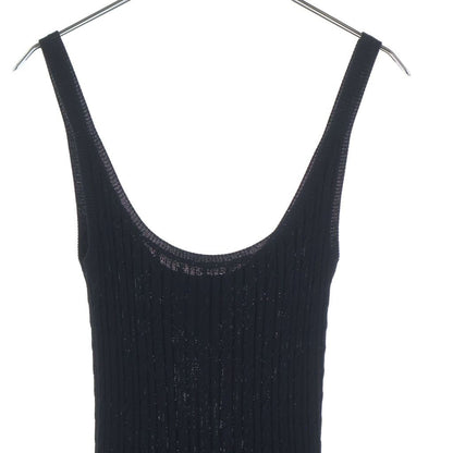 Prada Sleeveless Knit Dress Bisco Calf Yon Polyester Black — view 3
