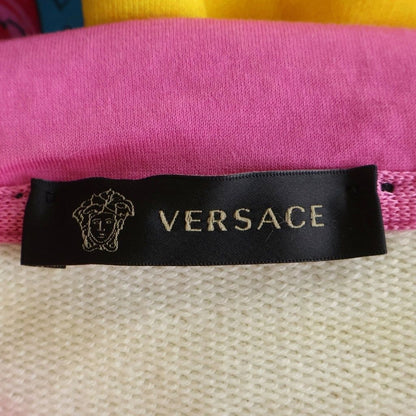 Versace Barocco Pattern All Over Pullover Hoodie in Pink Blue — view 6
