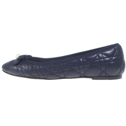 Dior Cannage Quilted Leather Valeri Shu Flat Navy 38