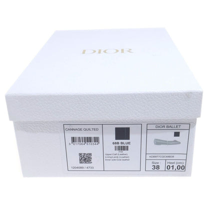 Dior Cannage Quilted Leather Valeri Shu Flat Navy 38 — view 7