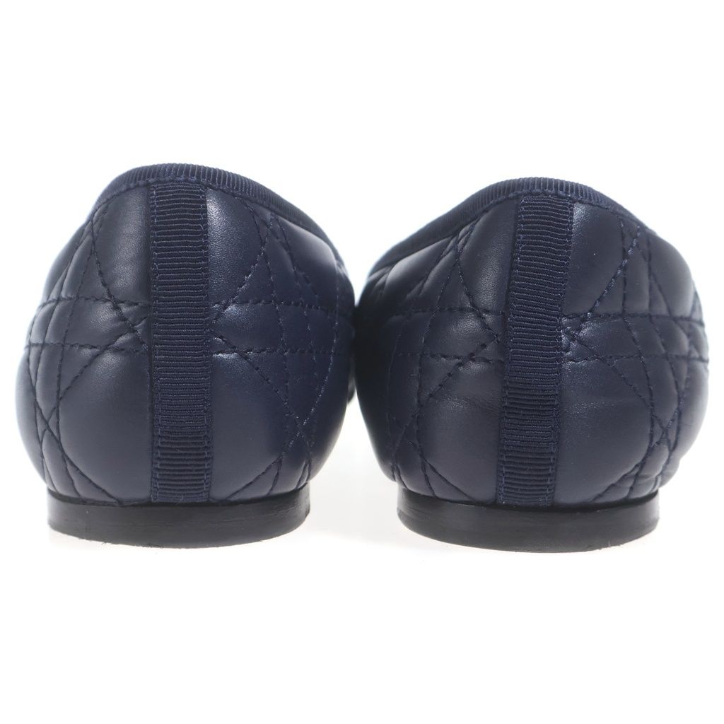Dior Cannage Quilted Leather Valeri Shu Flat Navy 38 — view 3