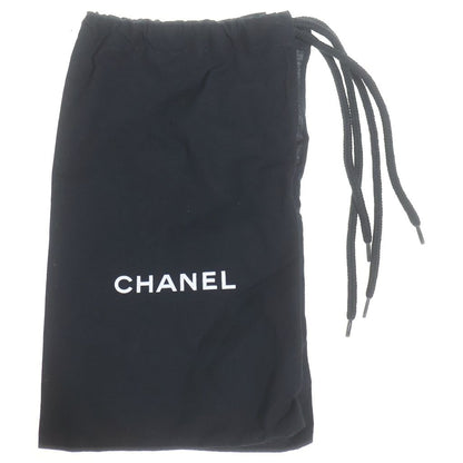 Chanel CC Logo Metal Heels Black Silver — view 6