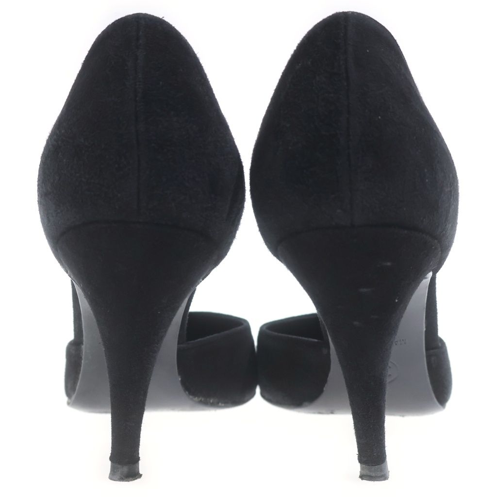 Chanel CC Logo Metal Heels Black Silver — view 3