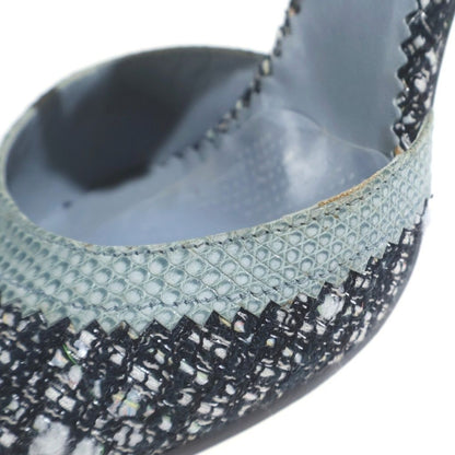 Chanel Tweed Heels Black Mint Green — view 6