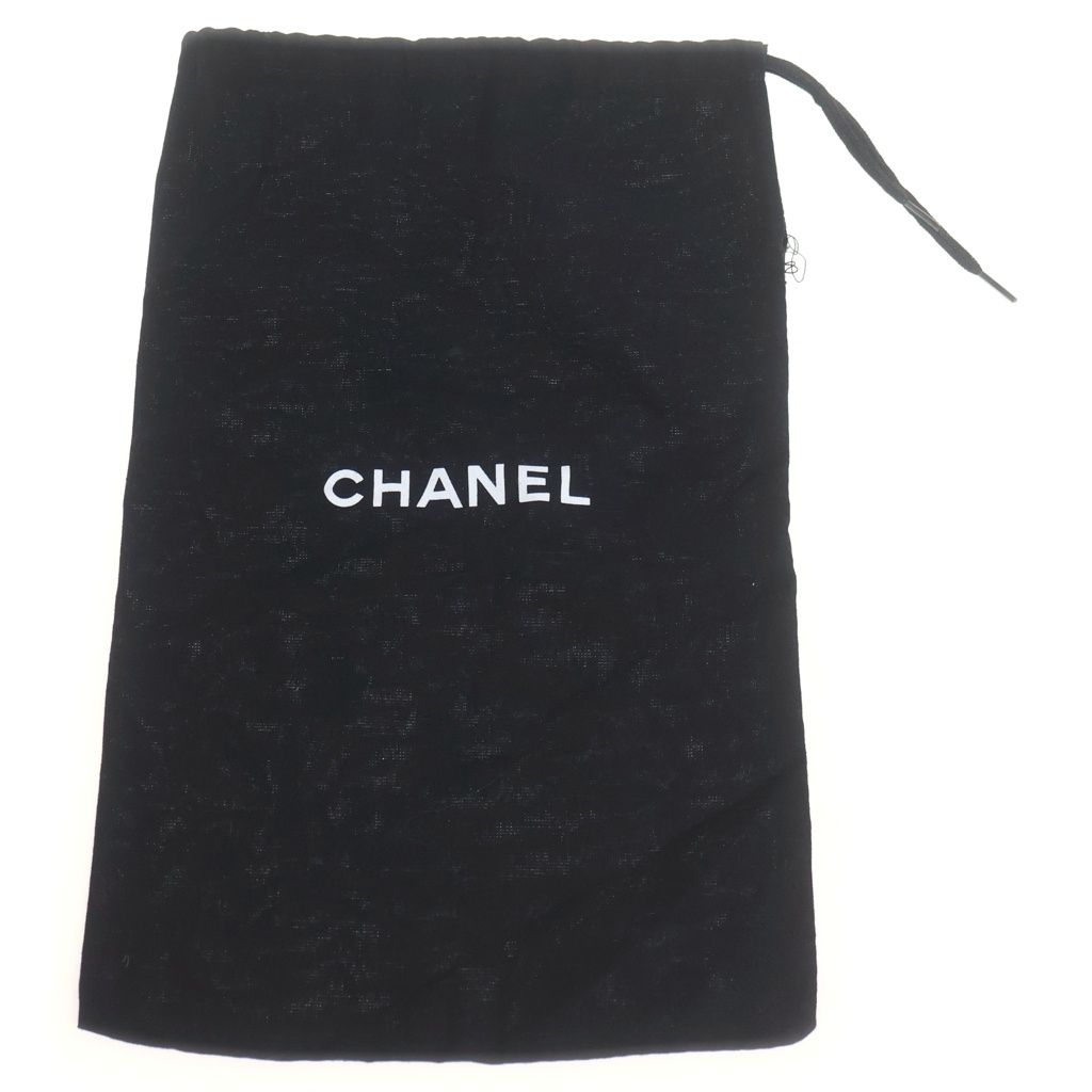 Chanel CC Logo Heels Beige Leather Black — view 6