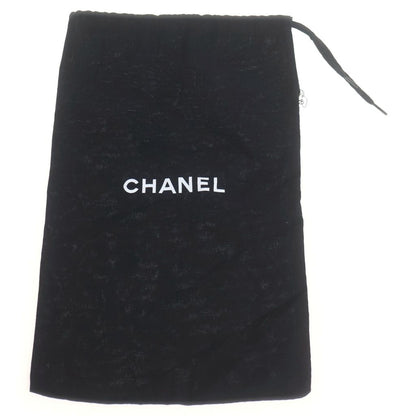 Chanel CC Logo Heels Beige Leather Black — view 6