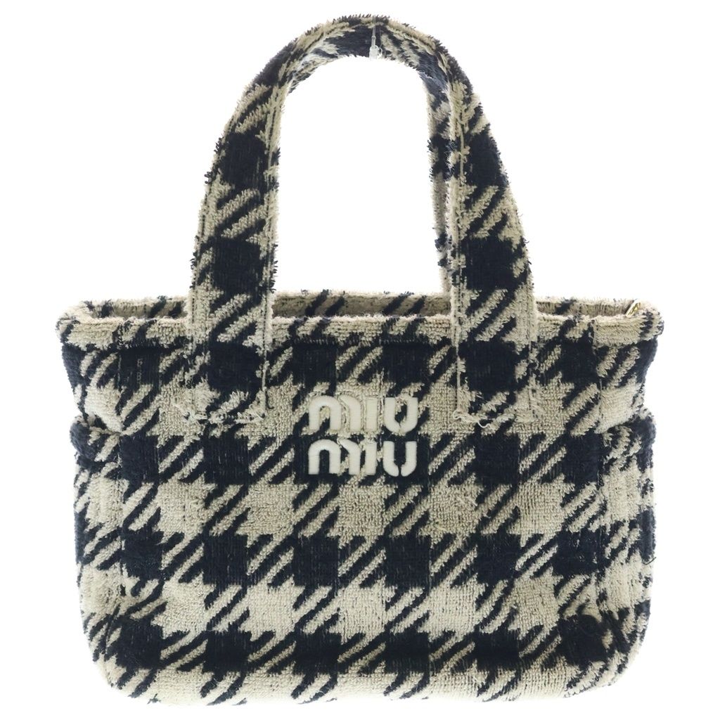 Miu Miu Check 2-Way Handbag Black White
