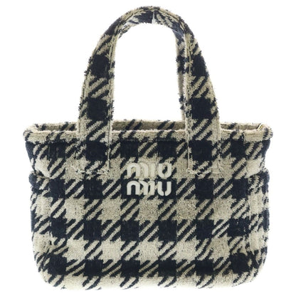 Miu Miu Check 2-Way Handbag Black White