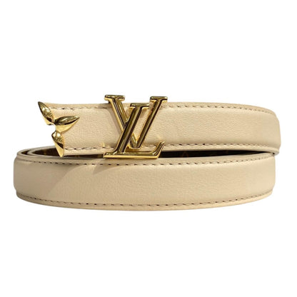 Louis Vuitton Belt Pretty Reversible Monogram Flower Brown Beige Gold