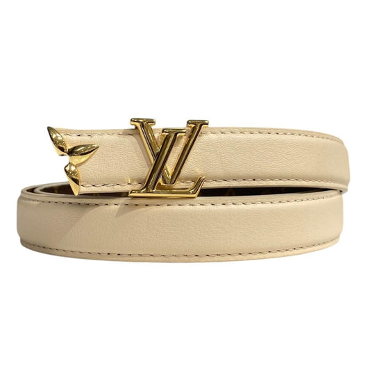 Louis Vuitton Belt Pretty Reversible Monogram Flower Brown Beige Gold