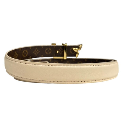 Louis Vuitton Belt Pretty Reversible Monogram Flower Brown Beige Gold — view 2
