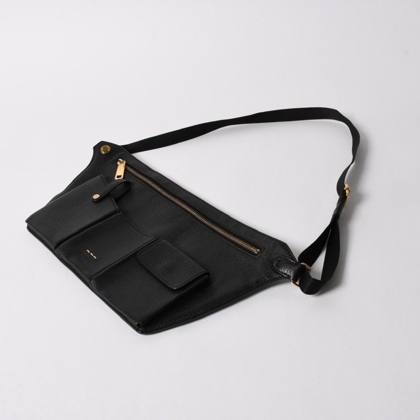 Fendi Belt Bag Back Zucca Pattern Nylon Leather Black Gold — view 4