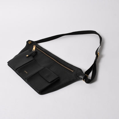 Fendi Belt Bag Back Zucca Pattern Nylon Leather Black Gold — view 4