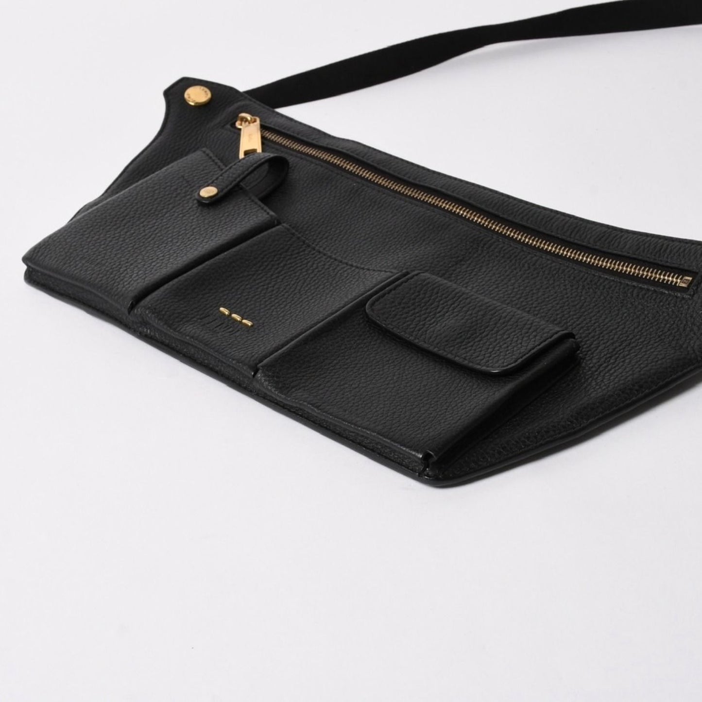 Fendi Belt Bag Back Zucca Pattern Nylon Leather Black Gold — view 8