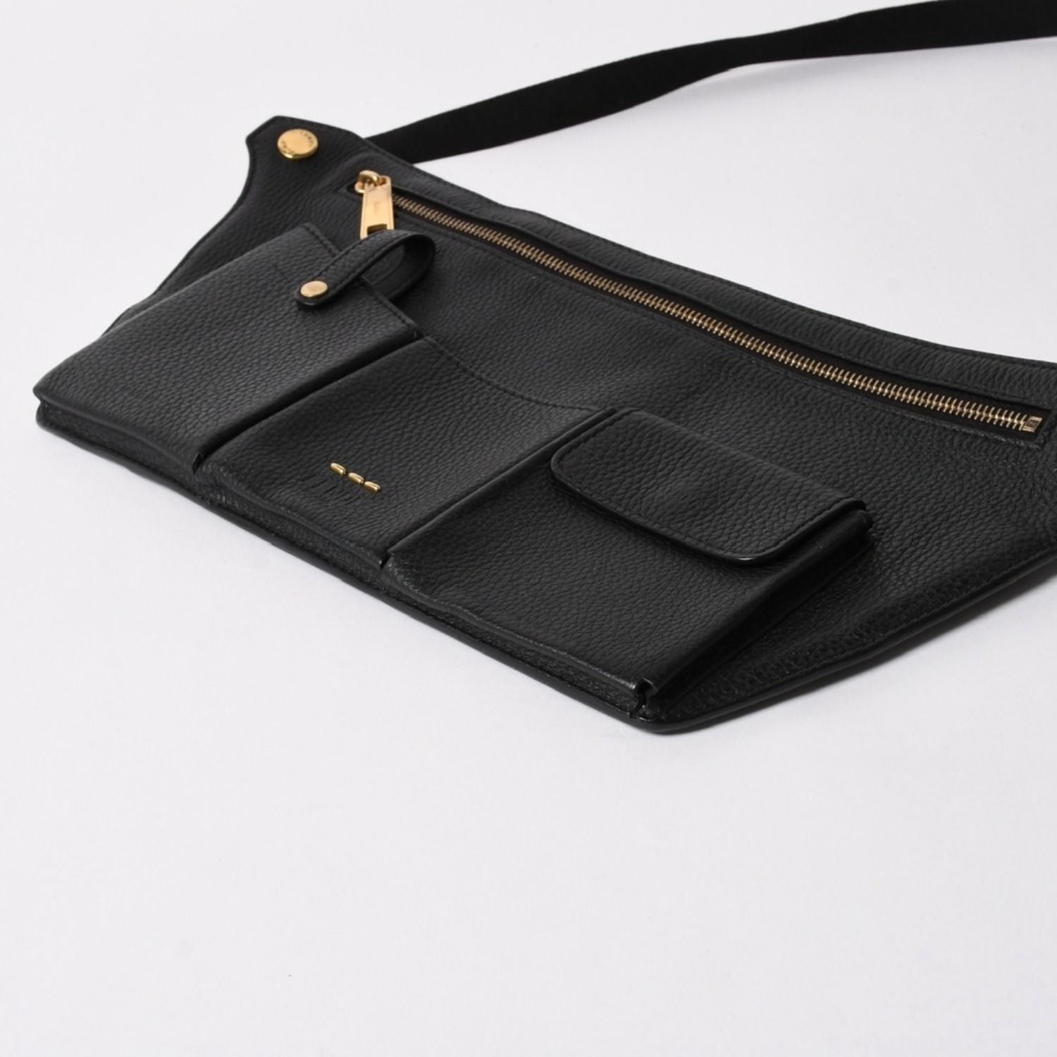Fendi Belt Bag Back Zucca Pattern Nylon Leather Black Gold — view 8