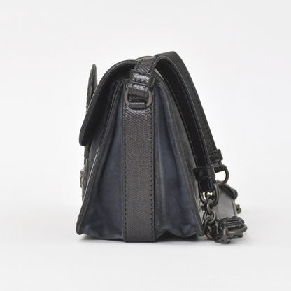 Bottega Veneta Intrecciato Rialto Chain Shoulder Bag Black — view 3