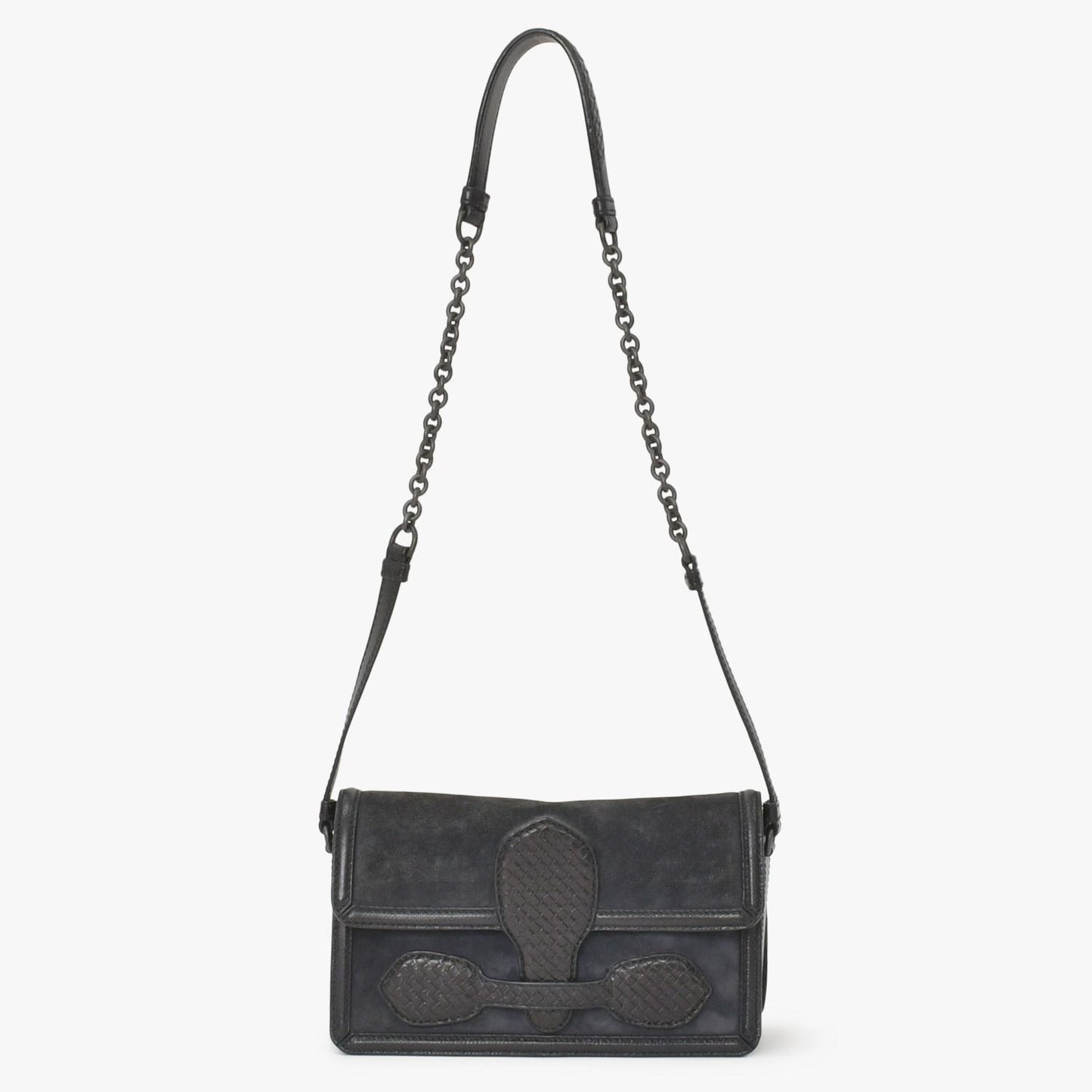 Bottega Veneta Intrecciato Rialto Chain Shoulder Bag Black — view 4