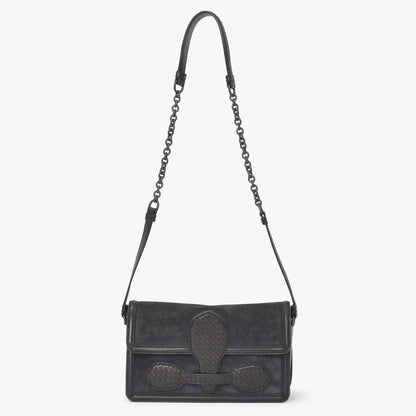 Bottega Veneta Intrecciato Rialto Chain Shoulder Bag Black — view 4