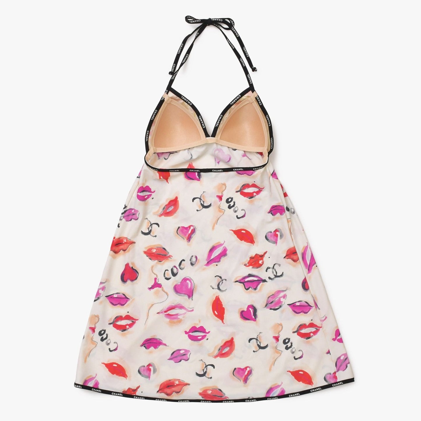 Chanel Maillot Dress CC Logo Lip All Over Print Spandex Nylon 4 40 — view 2