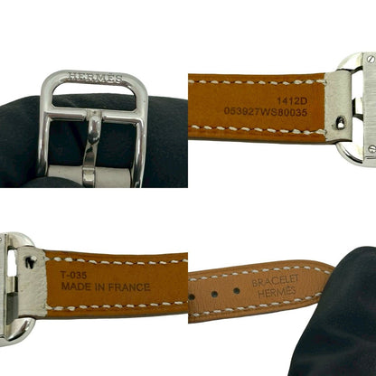 Hermes Cape Cod PM 31 Stainless Steel Veau Swift Diamond Watch Gray — view 3