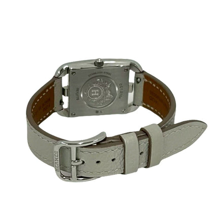 Hermes Cape Cod PM 31 Stainless Steel Veau Swift Diamond Watch Gray — view 8