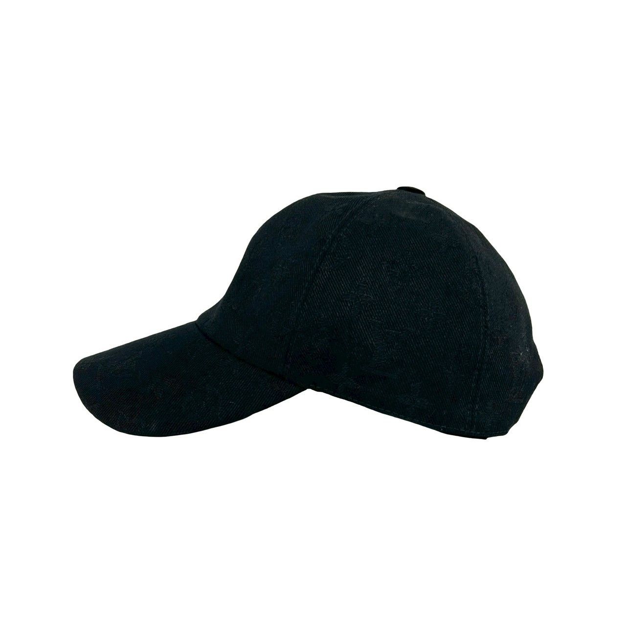Louis Vuitton Monogram LV Logo Canvas Leather Cap Black — view 4