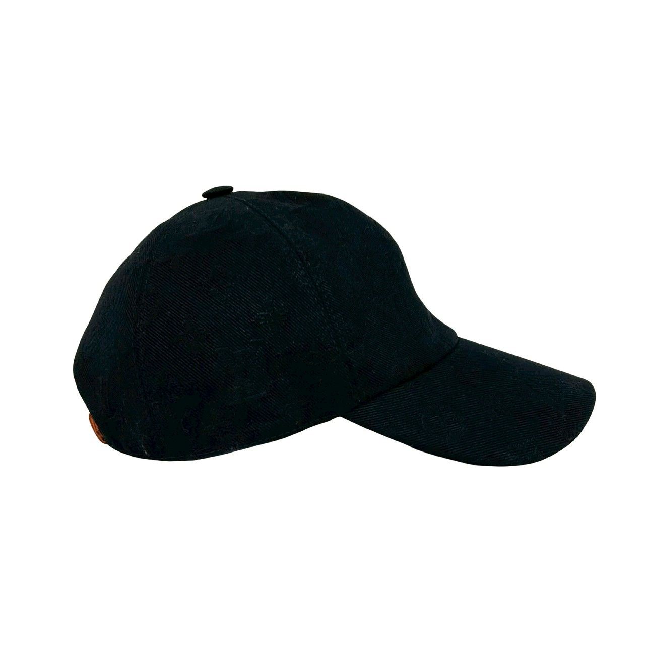Louis Vuitton Monogram LV Logo Canvas Leather Cap Black — view 5