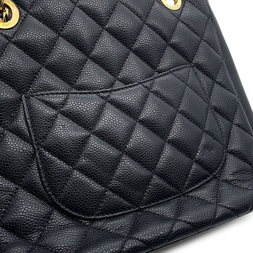 Chanel Tote Bag Quilted CC Logo Petite Shopping PST Black — view 7