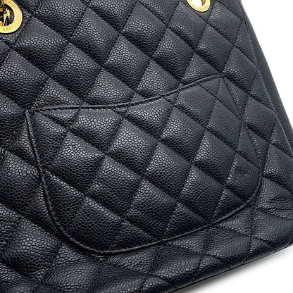 Chanel Tote Bag Quilted CC Logo Petite Shopping PST Black — view 7