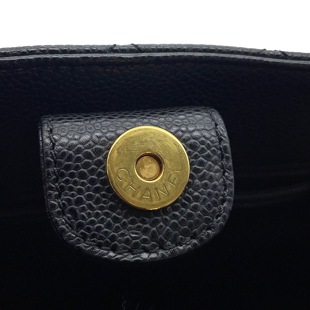 Chanel Tote Bag Quilted CC Logo Petite Shopping PST Black — view 6