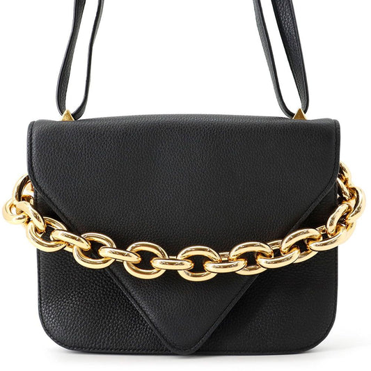 Bottega Veneta Shoulder Bag Mount Envelope Leather Black