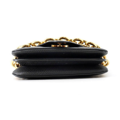 Bottega Veneta Shoulder Bag Mount Envelope Leather Black — view 3