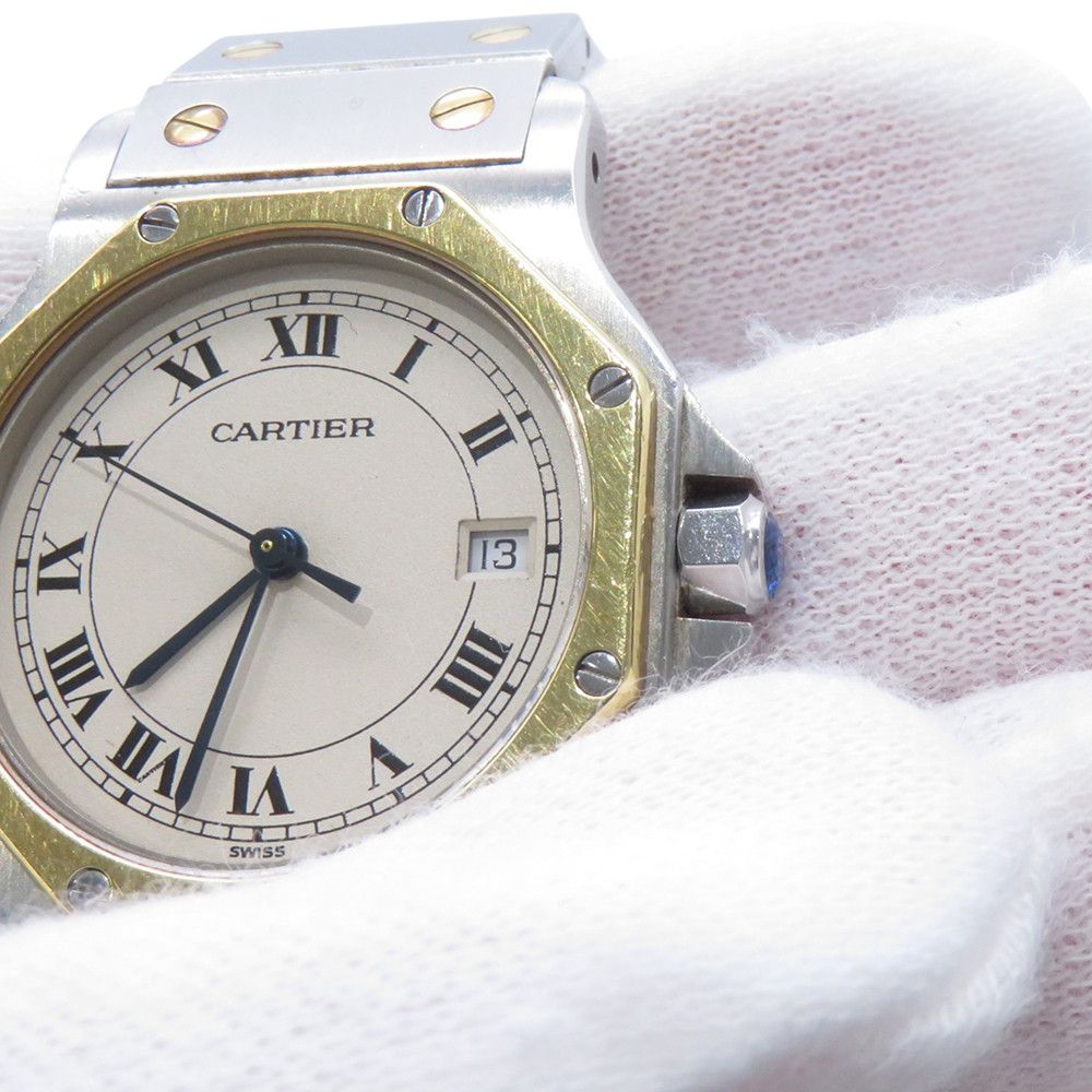 Cartier Santos Octagon LM Watch Ivory Dial Vintage — view 5
