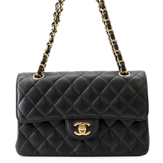 Chanel Chain Shoulder Bag Quilted 23 CC Logo Double Black