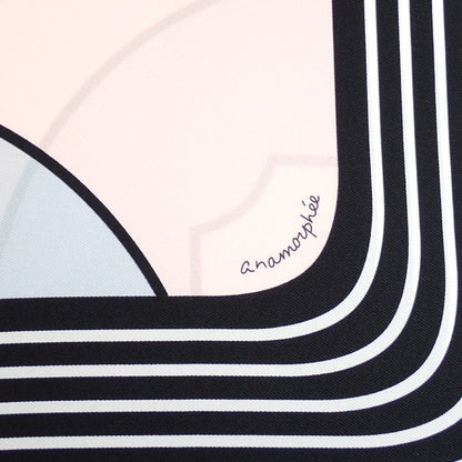 Hermes Carre 90 Anamorphee Scarf Silk Black White Pink Multicolor Sport — view 6
