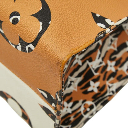 Louis Vuitton Monogram Jungle On The Go GM Tote Ivory Orange Leather — view 6