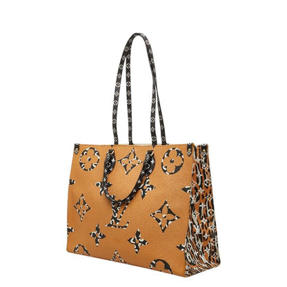 Louis Vuitton Monogram Jungle On The Go GM Tote Ivory Orange Leather — view 2