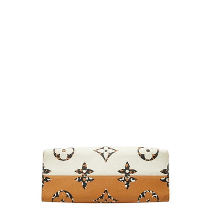 Louis Vuitton Monogram Jungle On The Go GM Tote Ivory Orange Leather — view 3