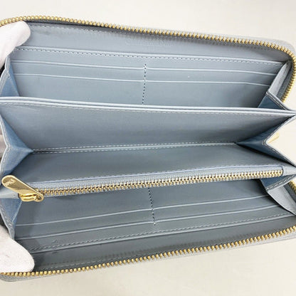 Dior Wallet Cannage Leather Light Blue Champagne Gold — view 3