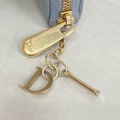 Dior Wallet Cannage Leather Light Blue Champagne Gold — view 7