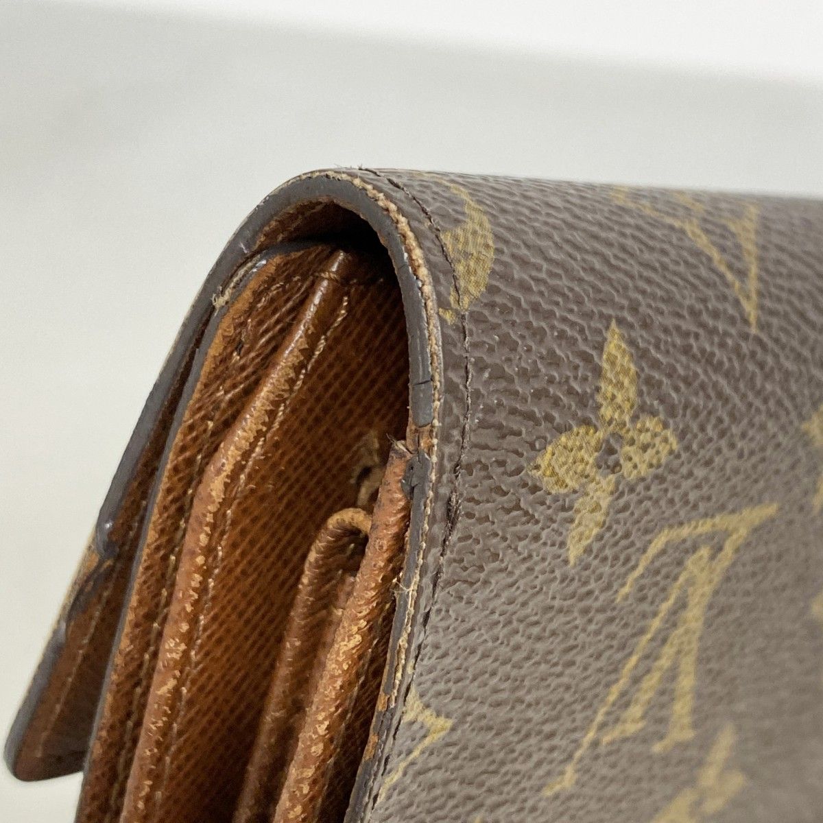Louis Vuitton Trifold Wallet Monogram Porte Tresor Loue Tuy Papier Brown — view 6