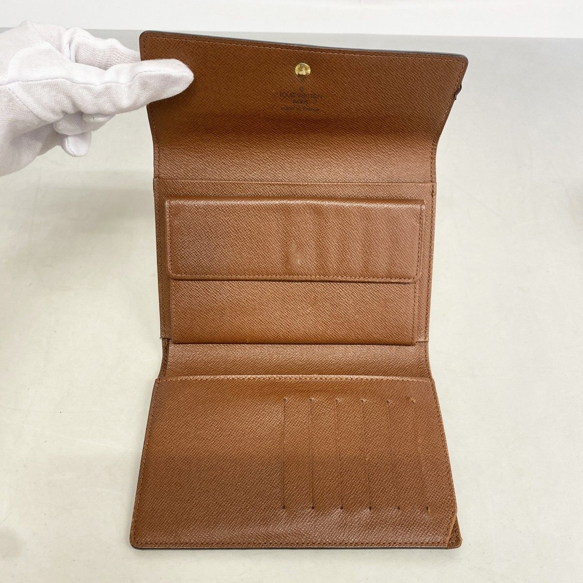 Louis Vuitton Trifold Wallet Monogram Porte Tresor Loue Tuy Papier Brown — view 3