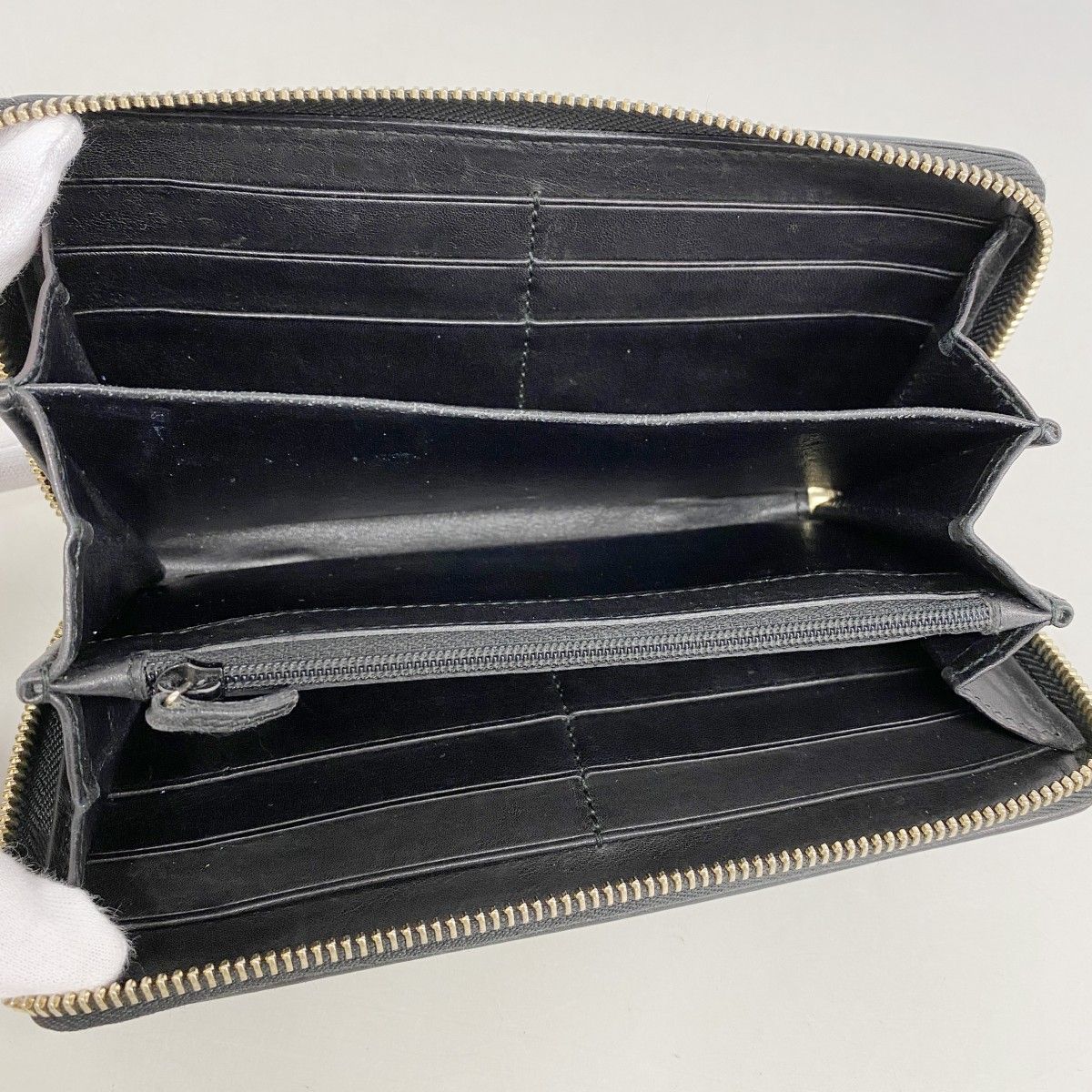 Gucci Wallet Guccissima Interlocking Leather Black Gold — view 3