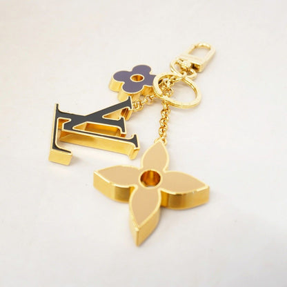 Louis Vuitton Key Holder Charm Fleur de Monogram Multicolor Black Beige — view 2
