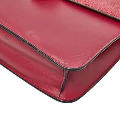 Bvlgari Serpenti Chain Shoulder Bag Red Pink Leather Sting Gray — view 4