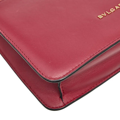 Bvlgari Serpenti Chain Shoulder Bag Red Pink Leather Sting Gray — view 7