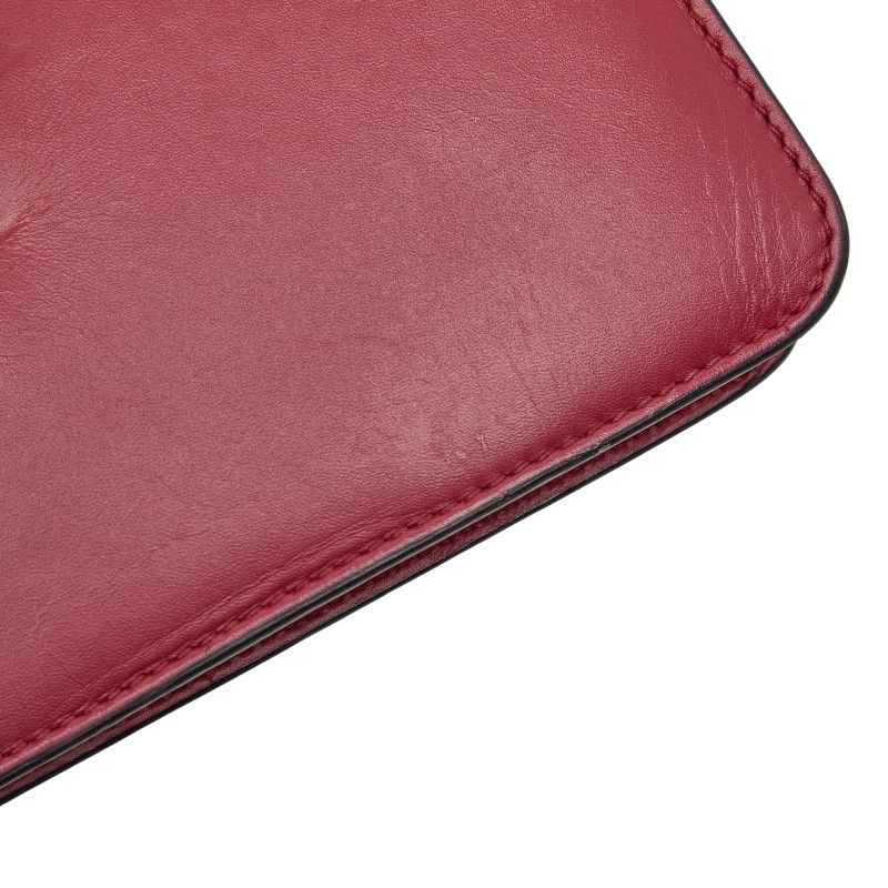Bvlgari Serpenti Chain Shoulder Bag Red Pink Leather Sting Gray — view 8