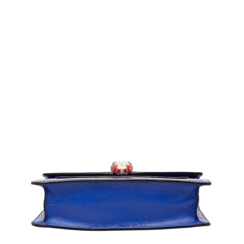 Bvlgari Serpenti Forever Crossbody Chain Shoulder Bag Blue Leather — view 3